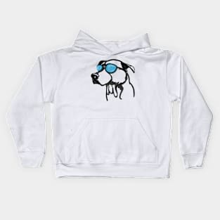 Dog wearing glasses Kids Hoodie